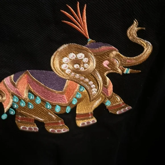 Bob Mackie, wearable art elephant, jacket 1X. Beautiful details, gold buttons, - Picture 6 of 14